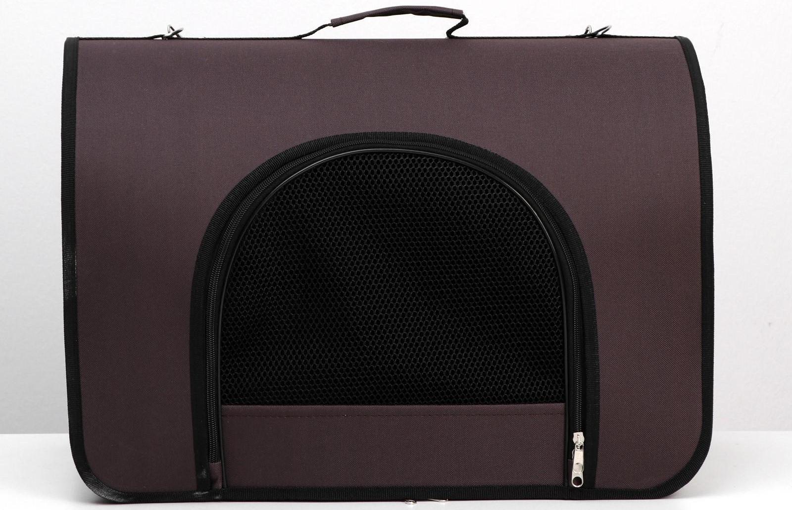 Сумка-переноска с 2 входами, 49 х 30 х 35 см, коричневая