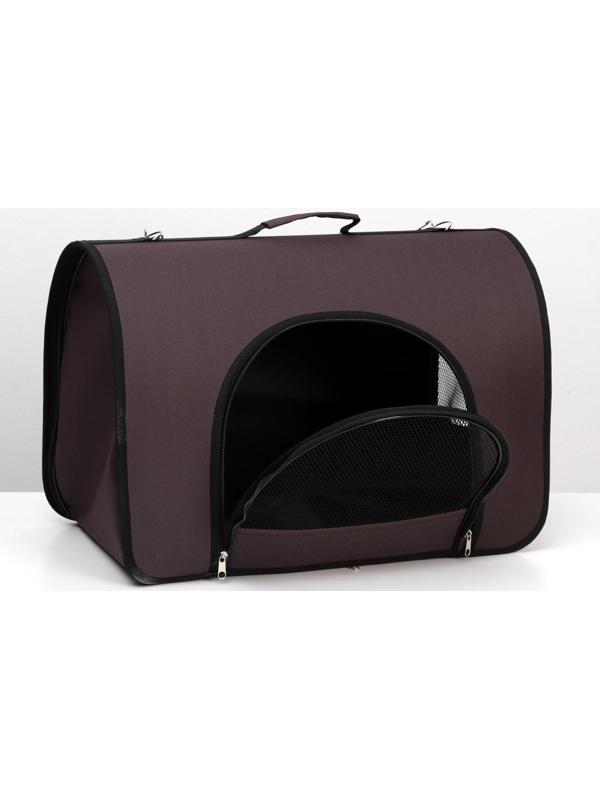 Сумка-переноска с 2 входами, 49 х 30 х 35 см, коричневая