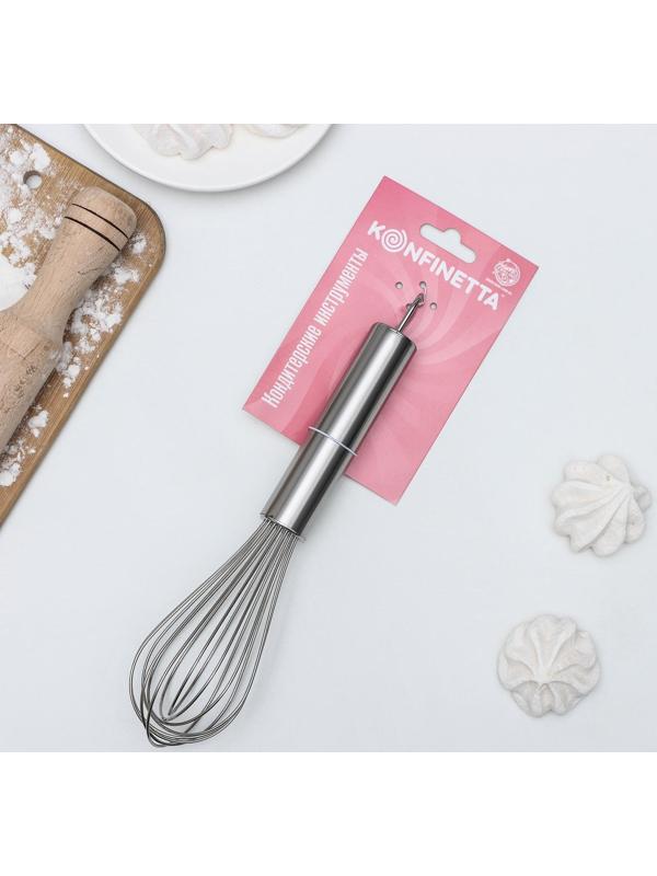 Венчик для взбивания KONFINETTA «Сильвер», струна 1,3 мм, 25×6×6 см, цвет хромированный