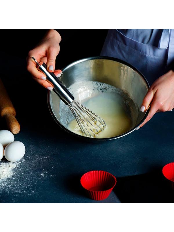 Венчик для взбивания KONFINETTA «Сильвер», струна 1,3 мм, 25×6×6 см, цвет хромированный