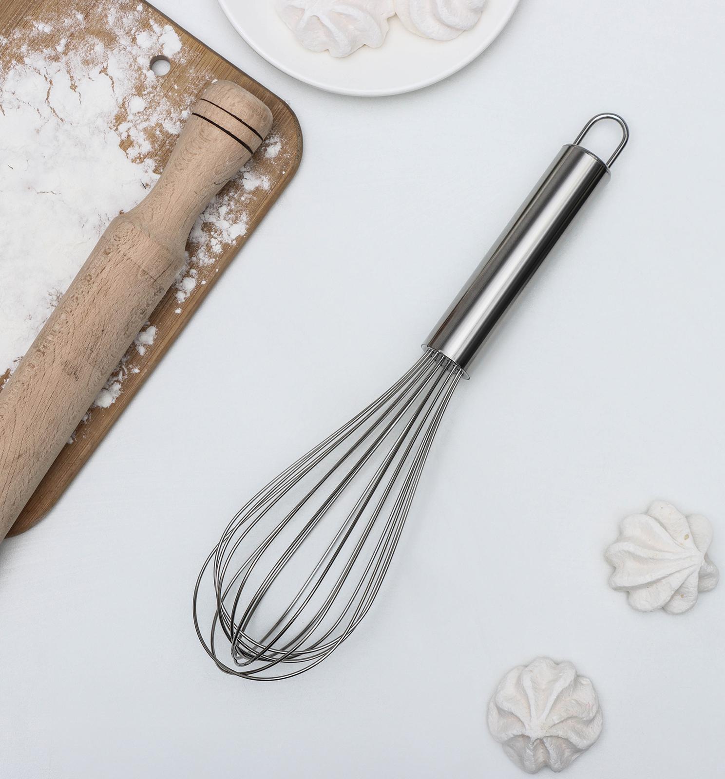 Венчик для взбивания KONFINETTA «Сильвер», струна 1,3 мм, 30×8×8 см, цвет хромированный