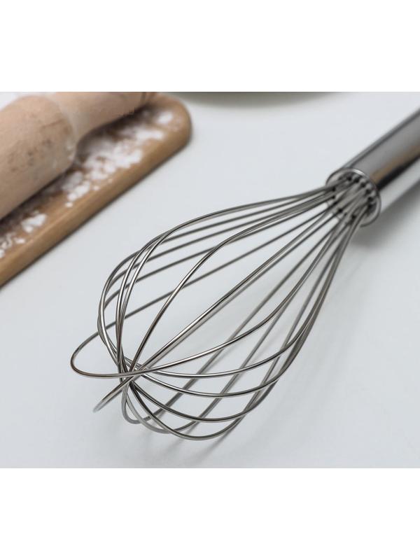 Венчик для взбивания KONFINETTA «Сильвер», струна 1,3 мм, 30×8×8 см, цвет хромированный