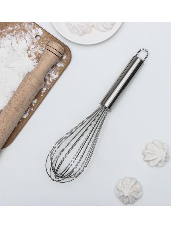 Венчик для взбивания KONFINETTA «Сильвер», струна 1,3 мм, 30×8×8 см, цвет хромированный
