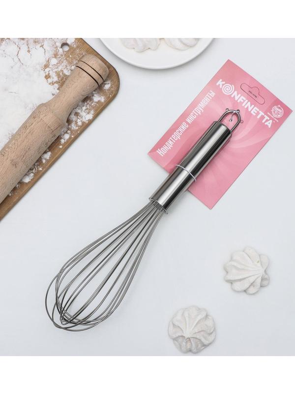 Венчик для взбивания KONFINETTA «Сильвер», струна 1,3 мм, 30×8×8 см, цвет хромированный
