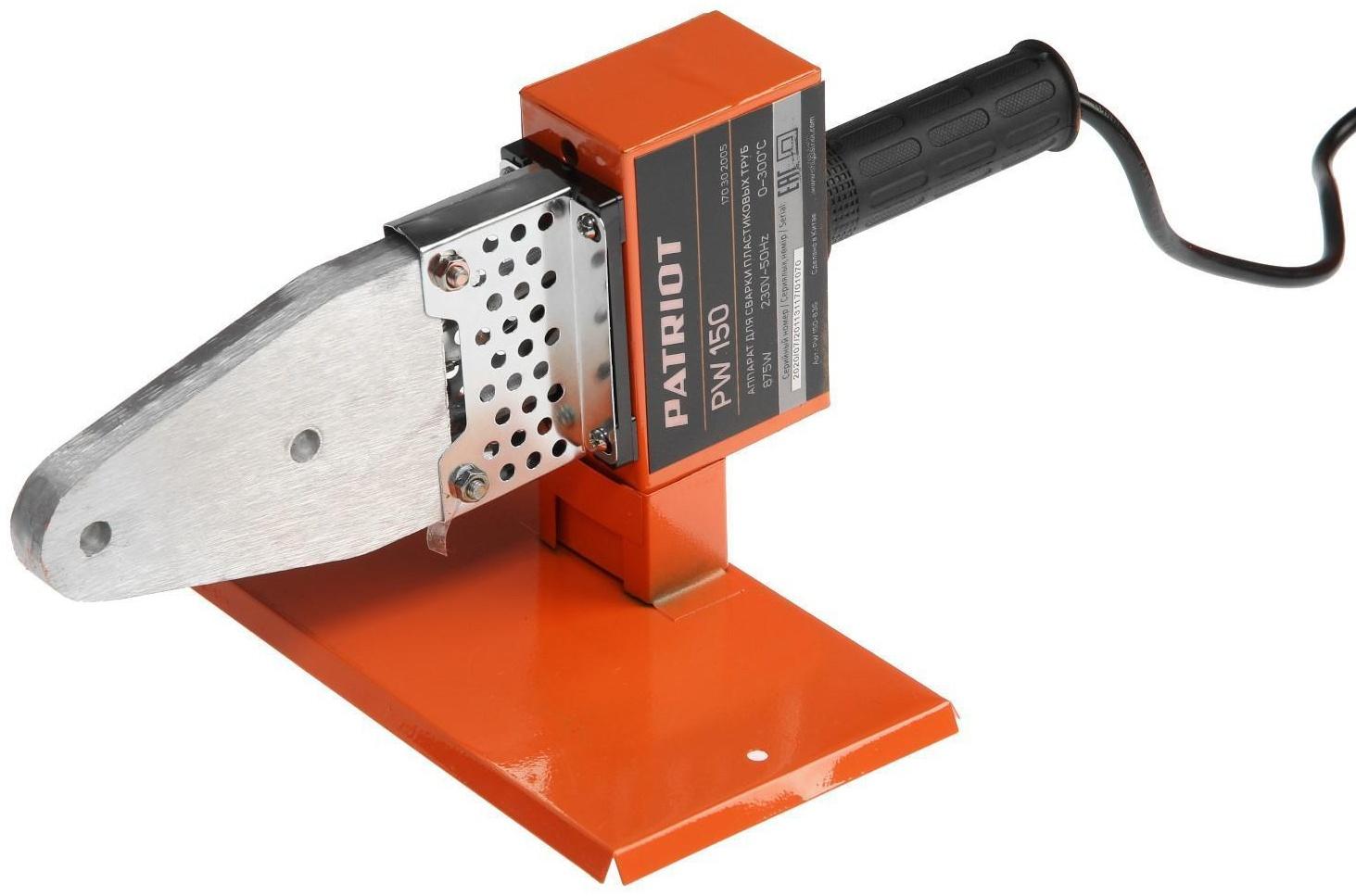 Аппарат для сварки пластиковых труб PATRIOT PW 150 The One, 875 Вт, 6 насадок, стойка, кейс