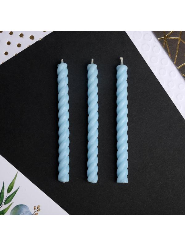 Набор: свечи в торт, голубые, 16 шт.