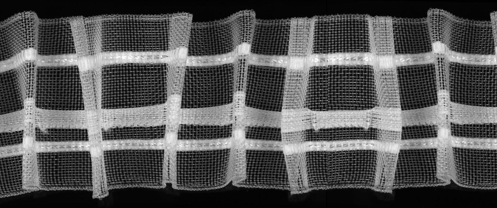 Шторная лента фиксированная сборка, органза, 4 см, 50 ± 1 м, цвет прозрачный