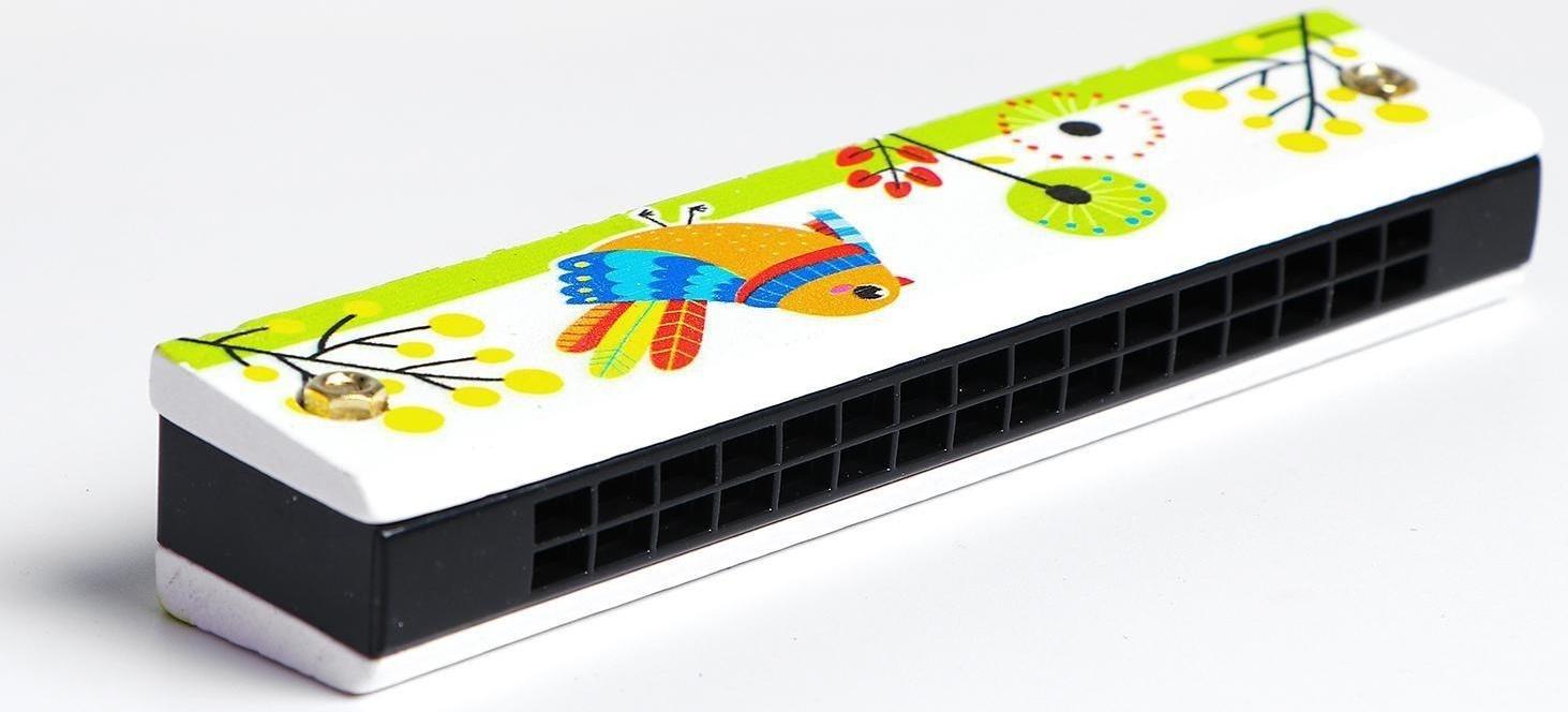 Губная гармошка «Курочка», цвет белый