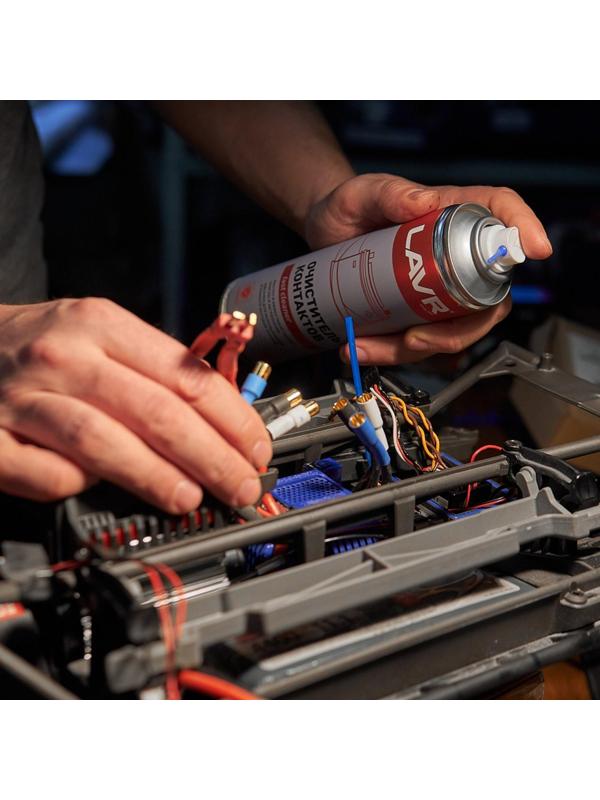 Очиститель контактов LAVR, Electrical contact cleaner, 335 мл, аэрозольный Ln1728