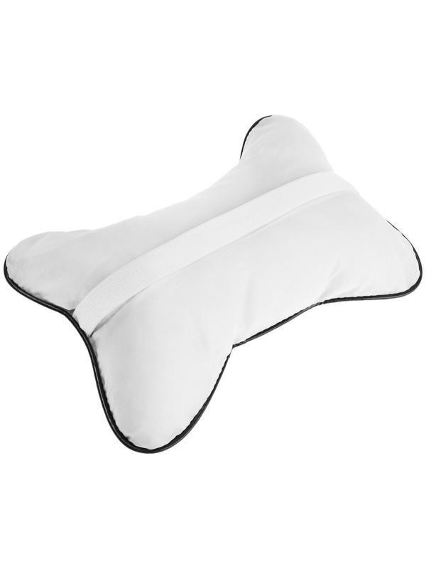 Подушка автомобильная для шеи, экокожа, 18×25 см, бежевый