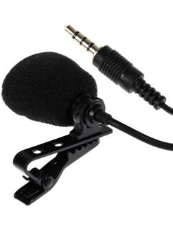 Микрофон на прищепке G-101, 100-16000 Гц, -32 дБ, 2.2 кОм, Jack 3.5 мм, 1.5 м, черный