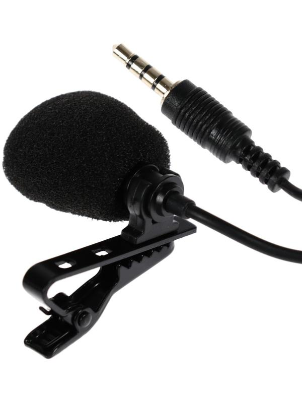 Микрофон на прищепке G-101, 100-16000 Гц, -32 дБ, 2.2 кОм, Jack 3.5 мм, 1.5 м, черный