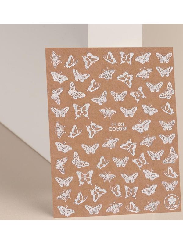 Наклейки для ногтей «Бабочки», флуоресцентные