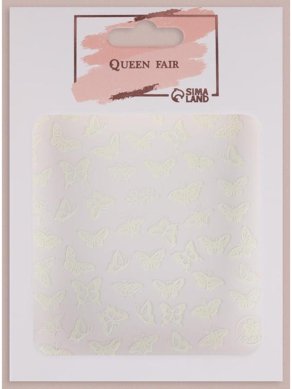 Наклейки для ногтей «Бабочки», флуоресцентные