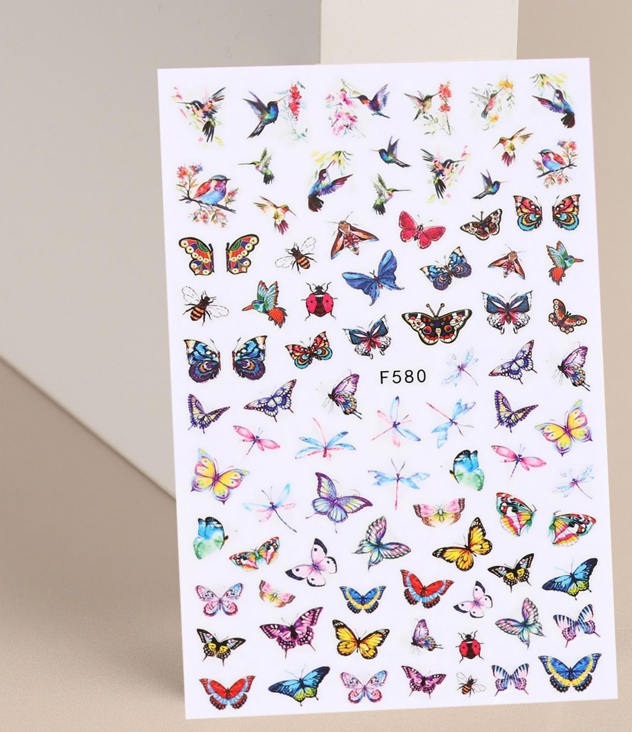 Наклейки для ногтей «Нежные бабочки»