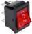 Клавишный выключатель, 250 В, 15 А, ON-OFF-ON, 6с, красный, с подсветкой