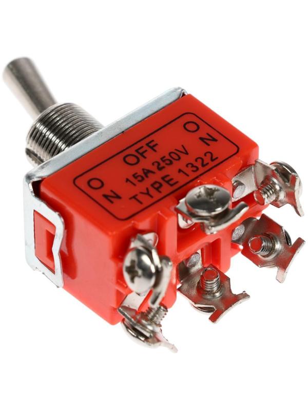 Тумблер, 250 В, 15 А, ON-OFF-ON, 6c