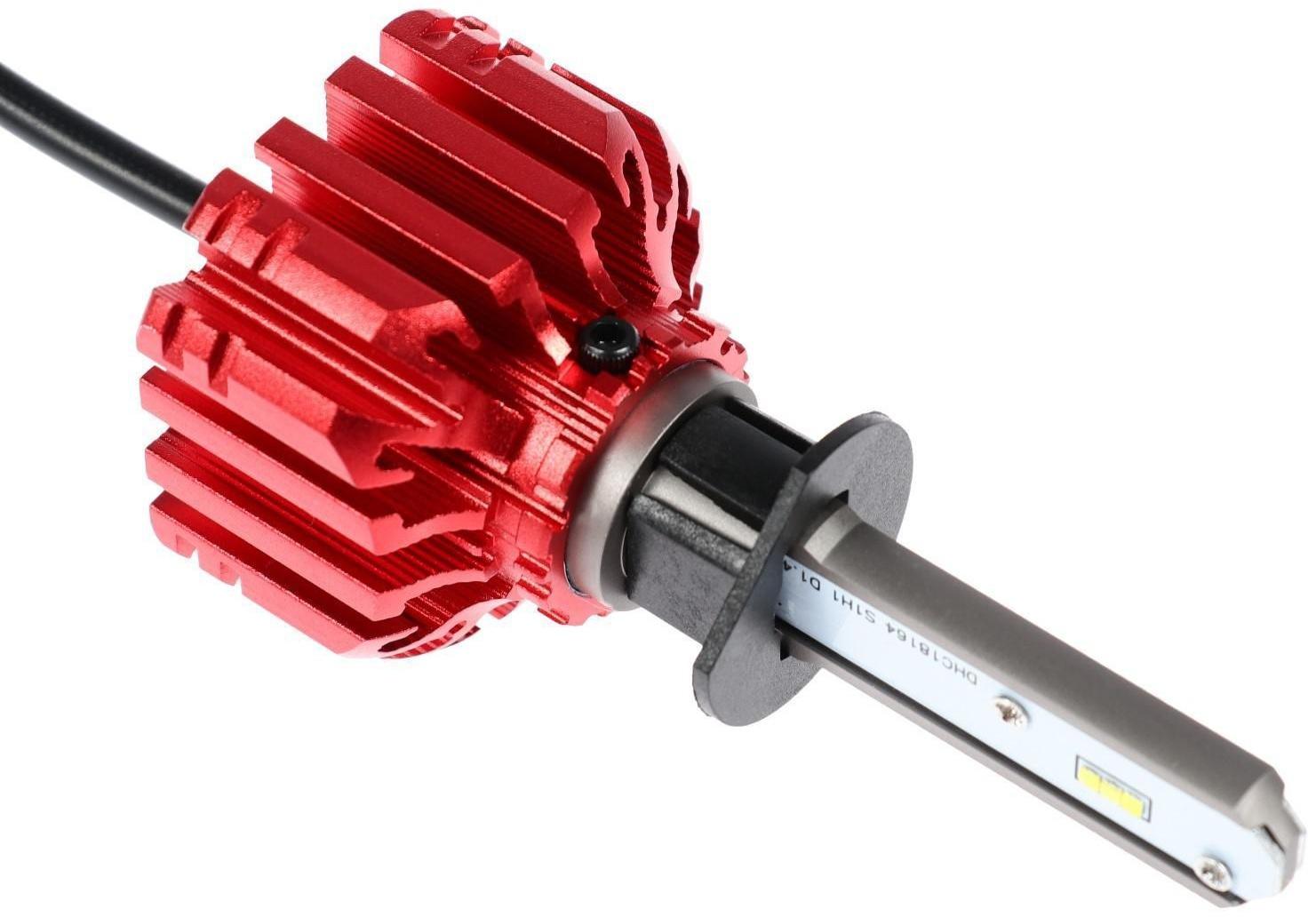 Автолампа светодиодная Н1, 72 Вт, 5000 Лм, 6500 К, IP65, набор 2 шт