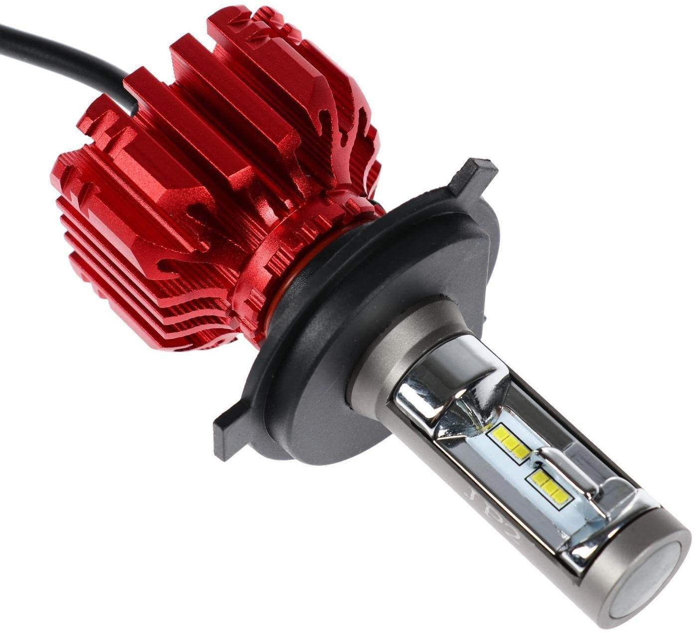 Автолампа светодиодная Н4, 72 Вт, 5000 Лм, 6500 К, IP65, набор 2 шт