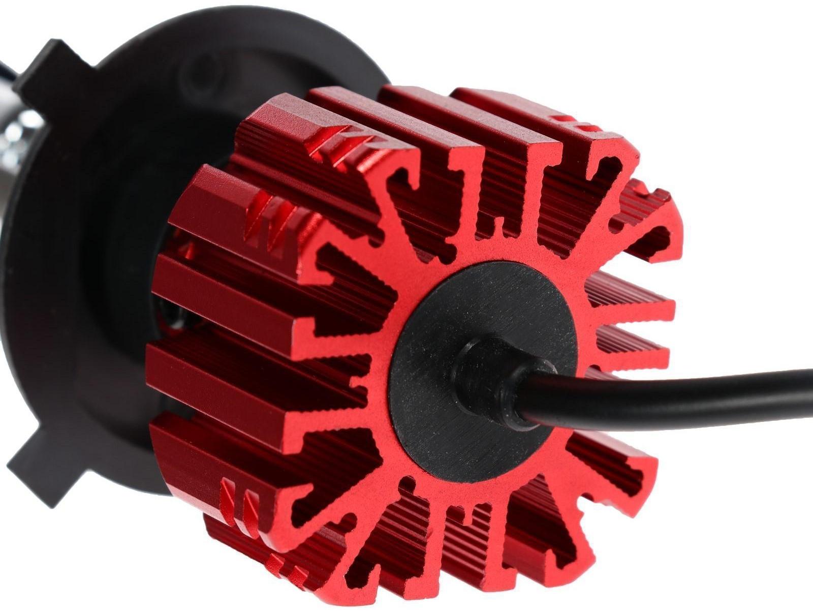 Автолампа светодиодная Н4, 72 Вт, 5000 Лм, 6500 К, IP65, набор 2 шт