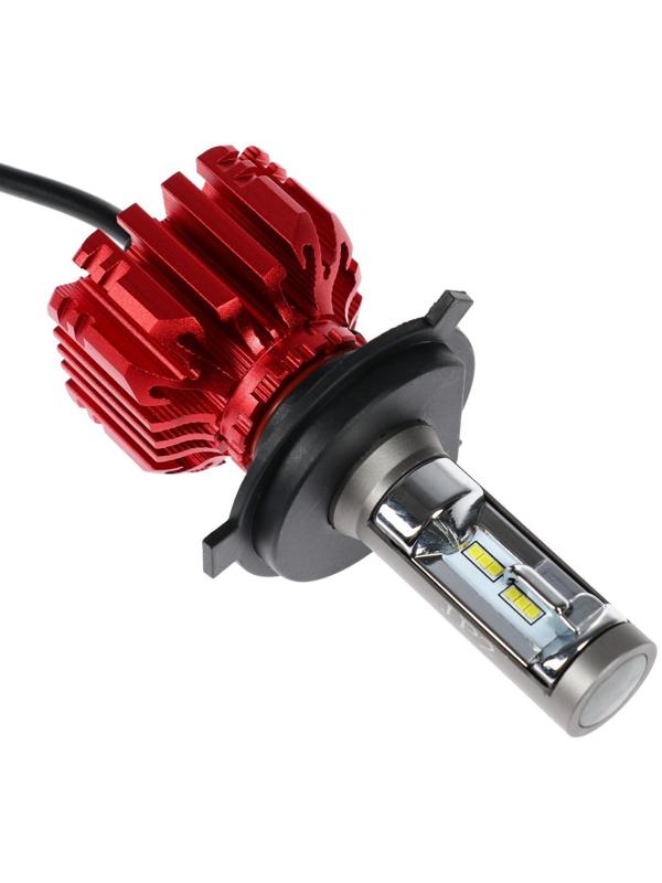 Автолампа светодиодная Н4, 72 Вт, 5000 Лм, 6500 К, IP65, набор 2 шт