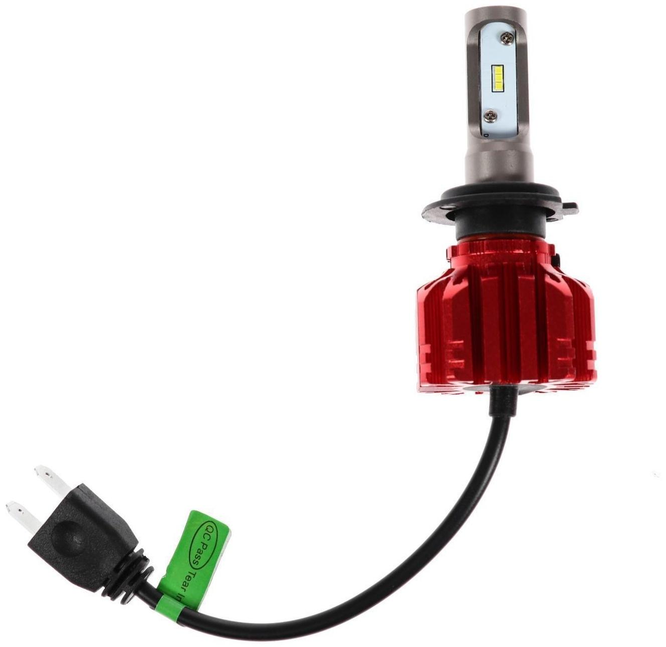 Автолампа светодиодная Н7, 72 Вт, 5000 Лм, 6500 К, IP65, набор 2 шт