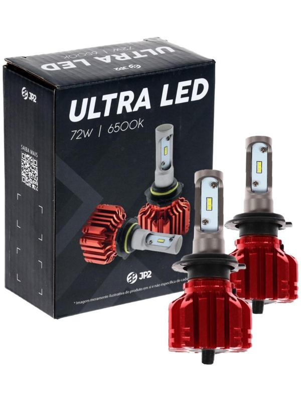 Автолампа светодиодная Н7, 72 Вт, 5000 Лм, 6500 К, IP65, набор 2 шт