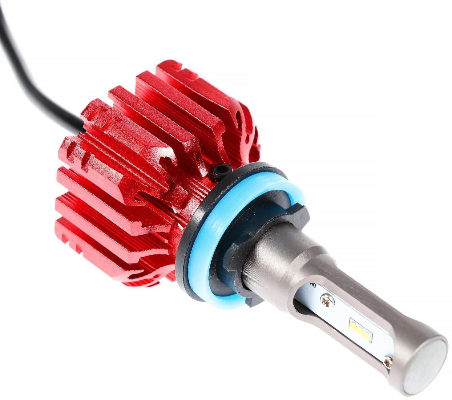 Автолампа светодиодная Н11, 72 Вт, 5000 Лм, 6500 К, IP65, набор 2 шт