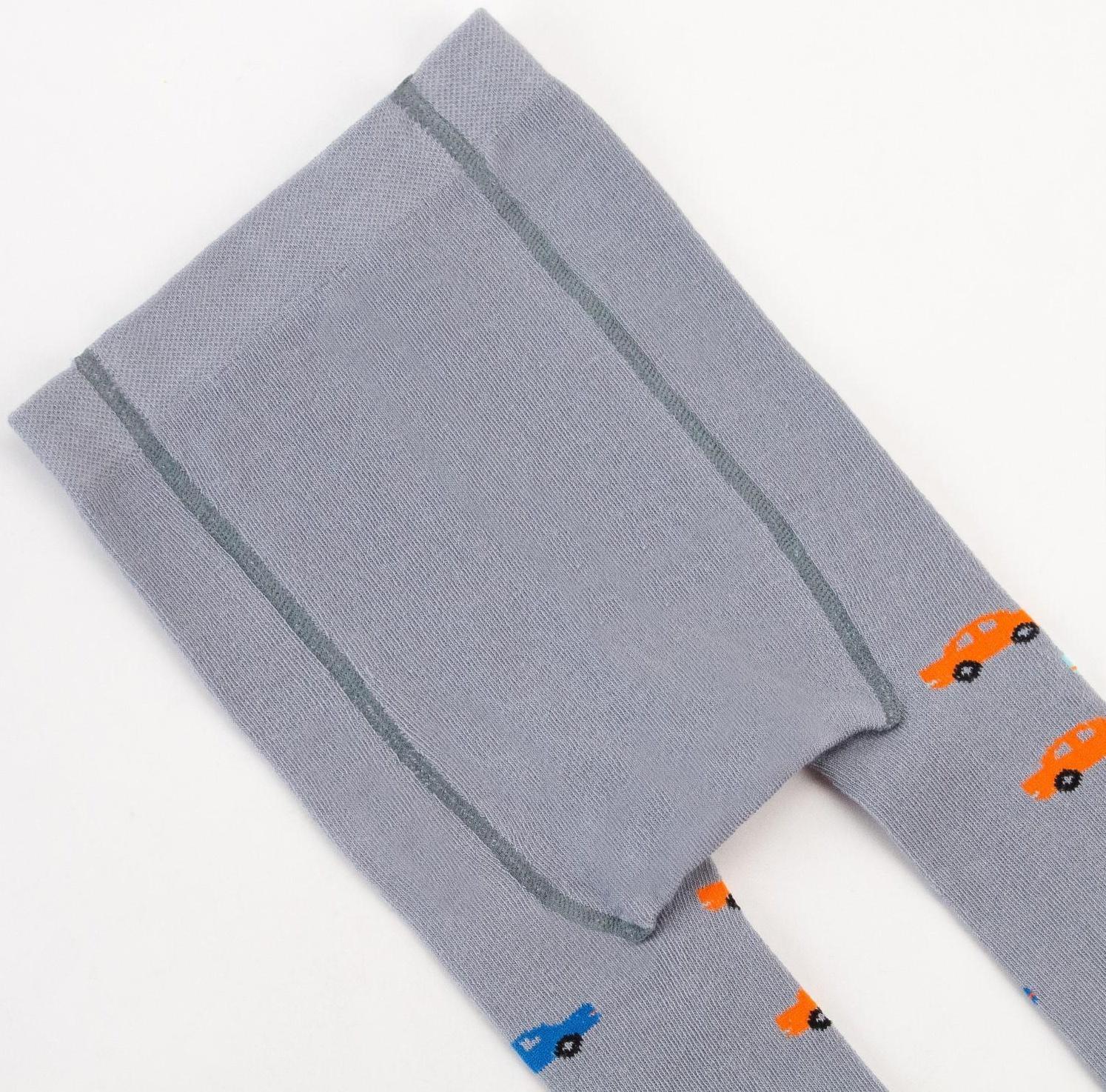 Колготки Крошка Я «Машинки», цвет серый, рост 68-74 см