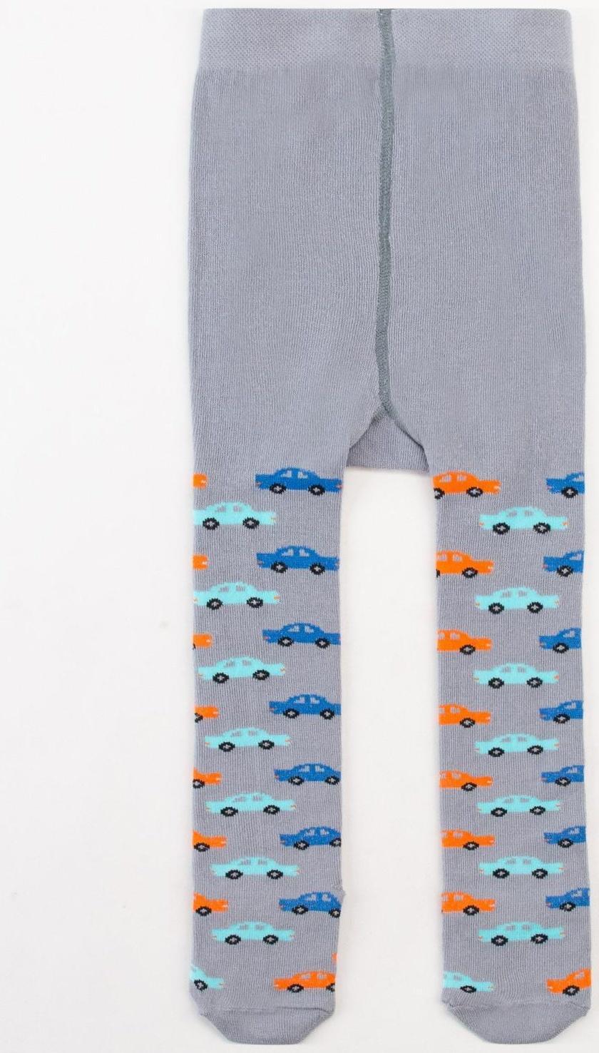 Колготки Крошка Я «Машинки», цвет серый, рост 68-74 см