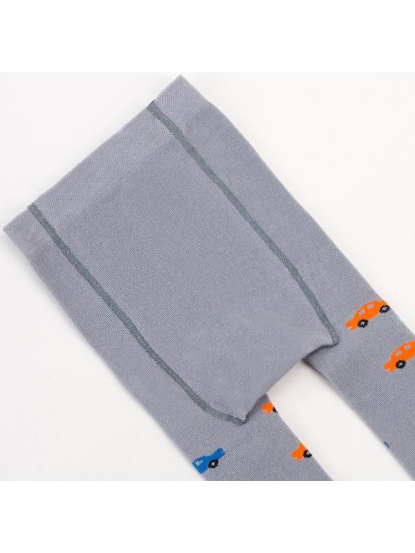 Колготки Крошка Я «Машинки», цвет серый, рост 68-74 см