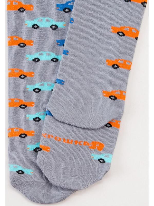 Колготки Крошка Я «Машинки», цвет серый, рост 68-74 см