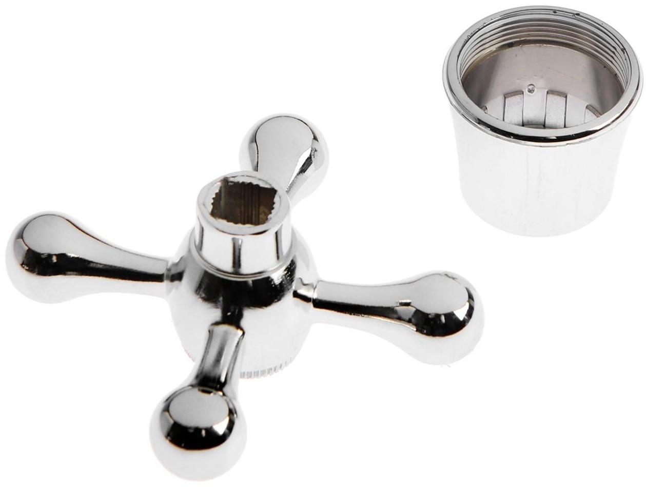 Ручка на смеситель ZEIN Z201, для кран-букс со штоком на 24 шлица, цинк, цвет  хром