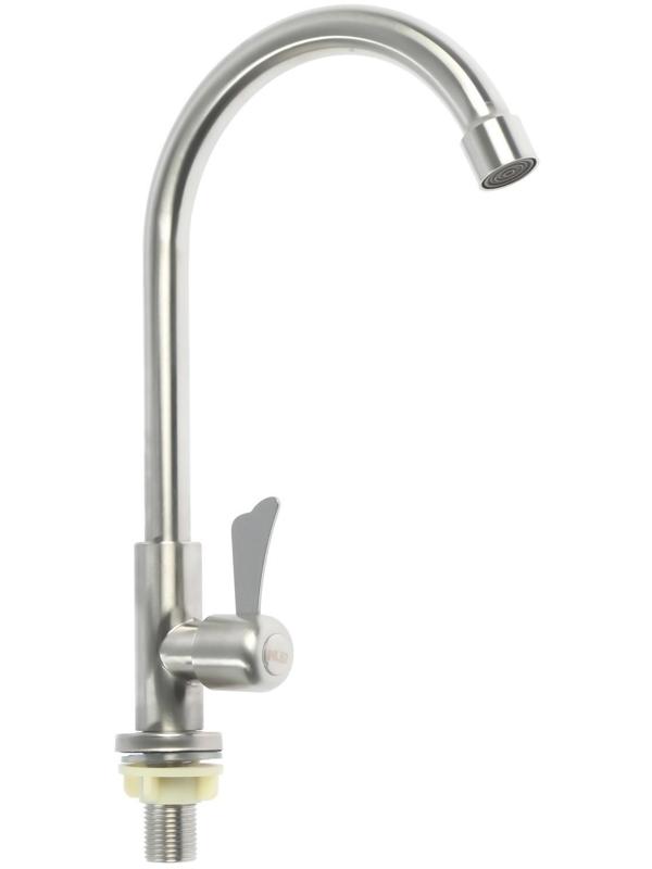 Моносмеситель ZEIN Z01, нержавеющая сталь, поворотный излив, сатин