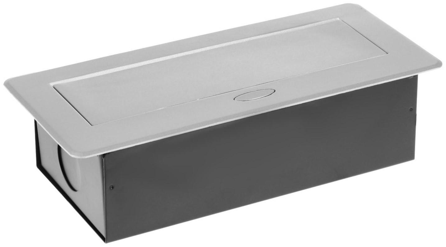 Розетка выдвижная, Luazon, 16 А, трехместная, в стол, провод 1.8 м, цвет серебро