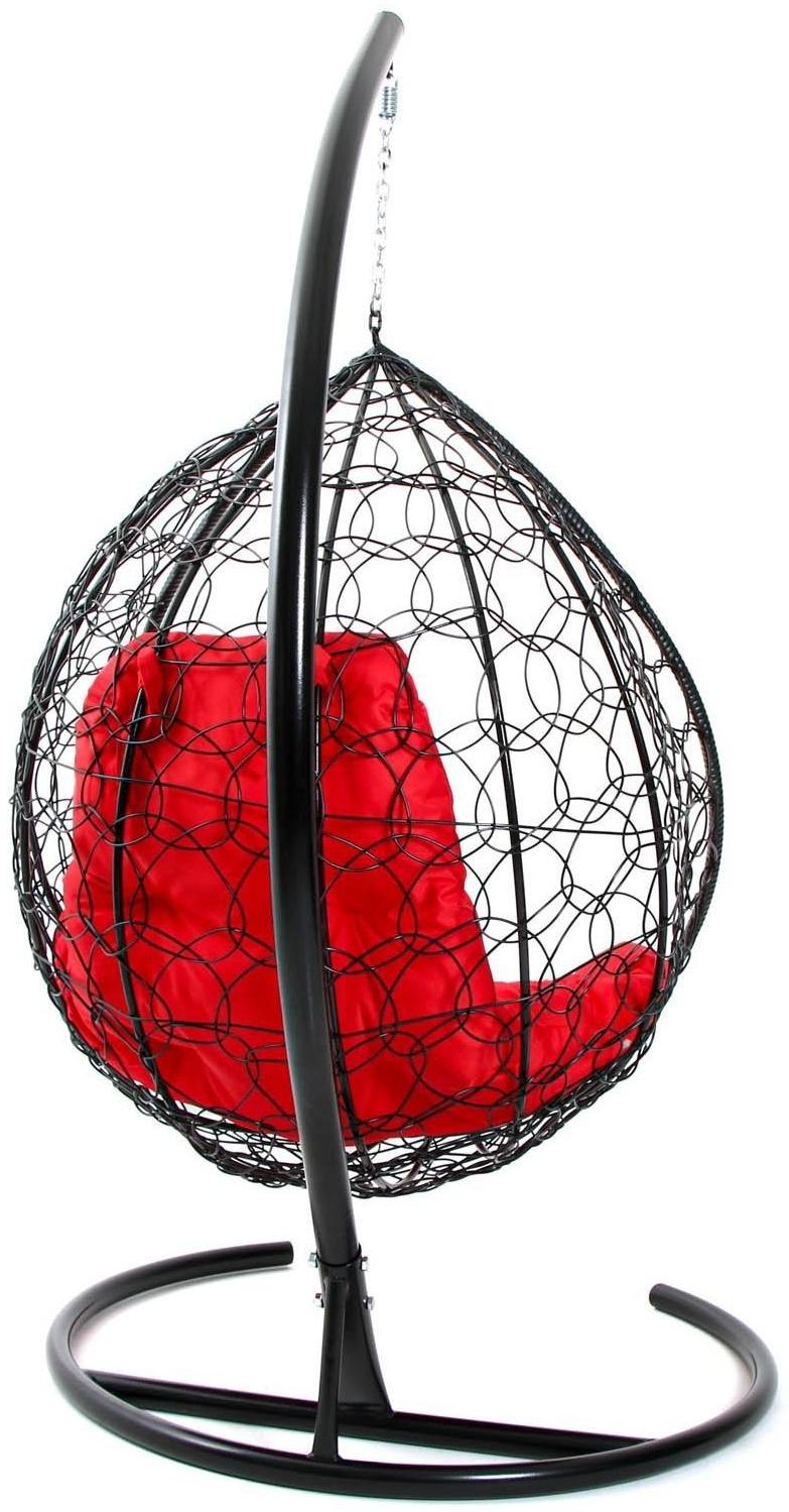 Подвесное кресло КОКОН «Капля» красная подушка, стойка