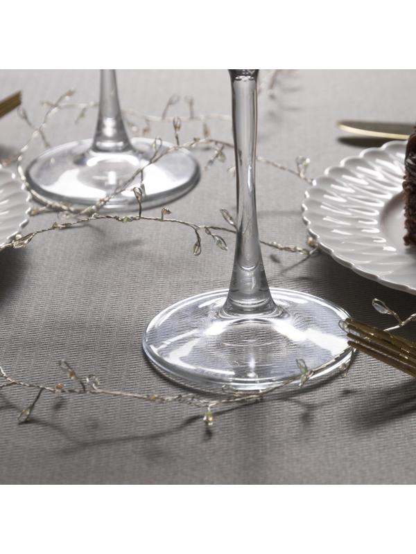 Гирлянда «Мишура» 1 м роса, IP20, серебристая нить, 100 LED, свечение мульти, 2 режима, AAх3