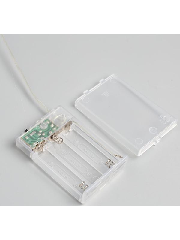 Гирлянда «Мишура» 1 м роса, IP20, серебристая нить, 100 LED, свечение мульти, 2 режима, AAх3