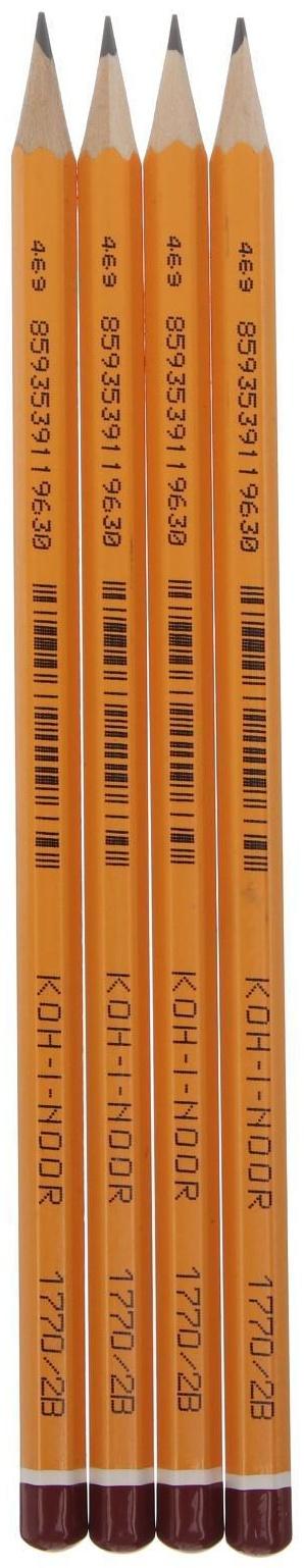 Набор 4шт карандаш ч/г K-I-N 1770 2B BLACK SUN, б/ласт (4157781)