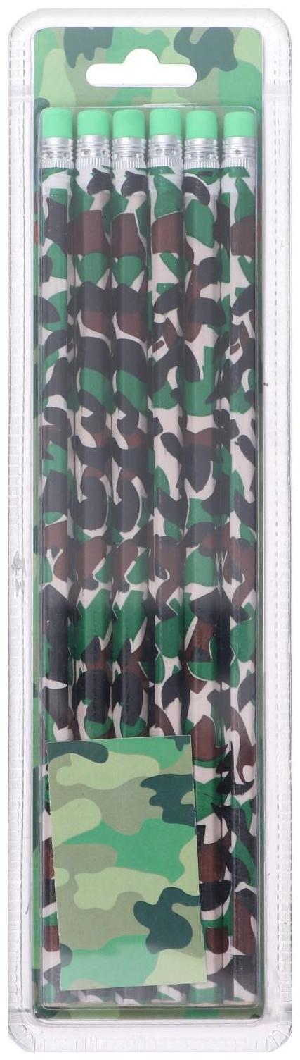 Набор карандашей чёрнографитных с ластиком 