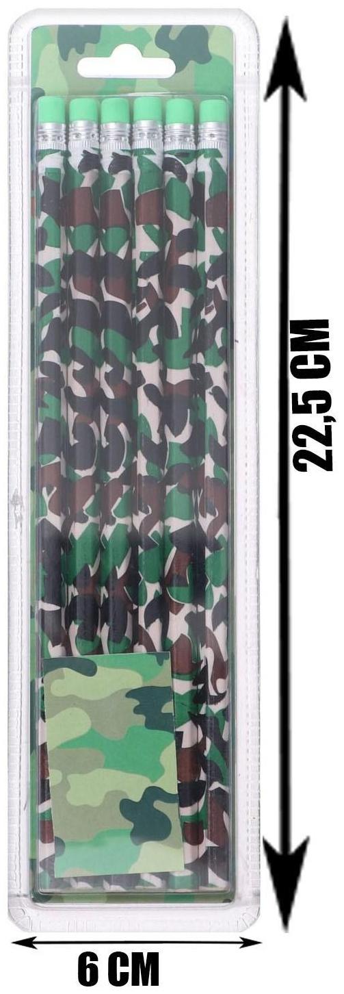 Набор карандашей чёрнографитных с ластиком 