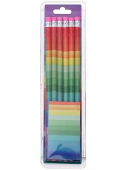 Набор карандашей 6 штук чёрнографитных с ластиком 