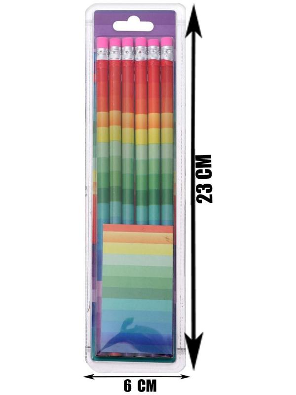 Набор карандашей 6 штук чёрнографитных с ластиком 