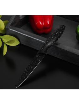 Нож с антиналипающим покрытием Доляна «Зефир», универсальный, лезвие 12,5 см, цвет чёрный