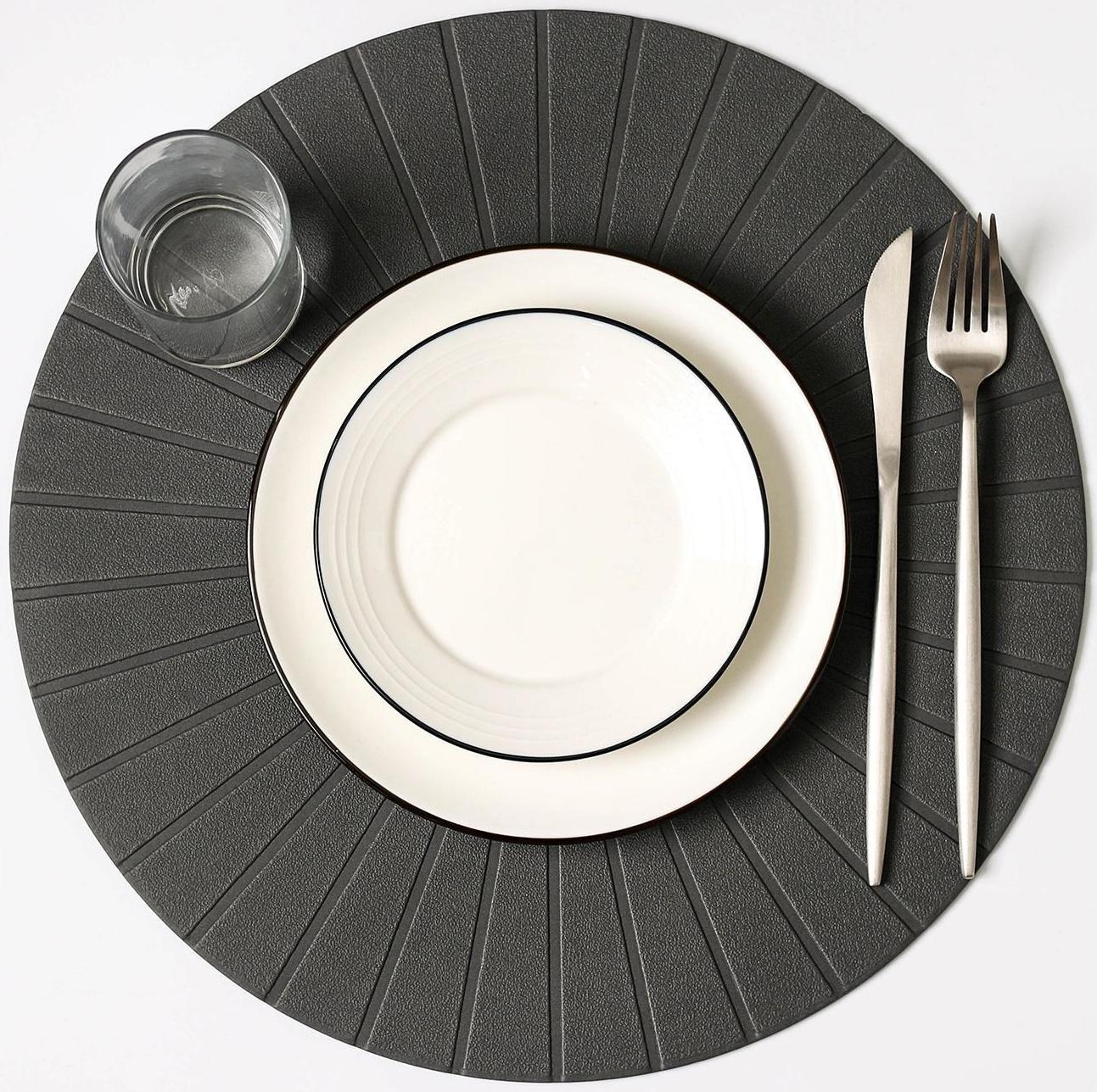 Салфетка сервировочная на стол «Ра», d=36 см, цвет серый / 1 шт.