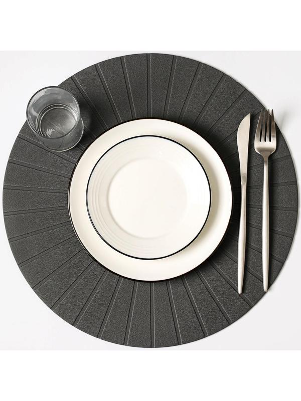 Салфетка сервировочная на стол «Ра», d=36 см, цвет серый / 1 шт.