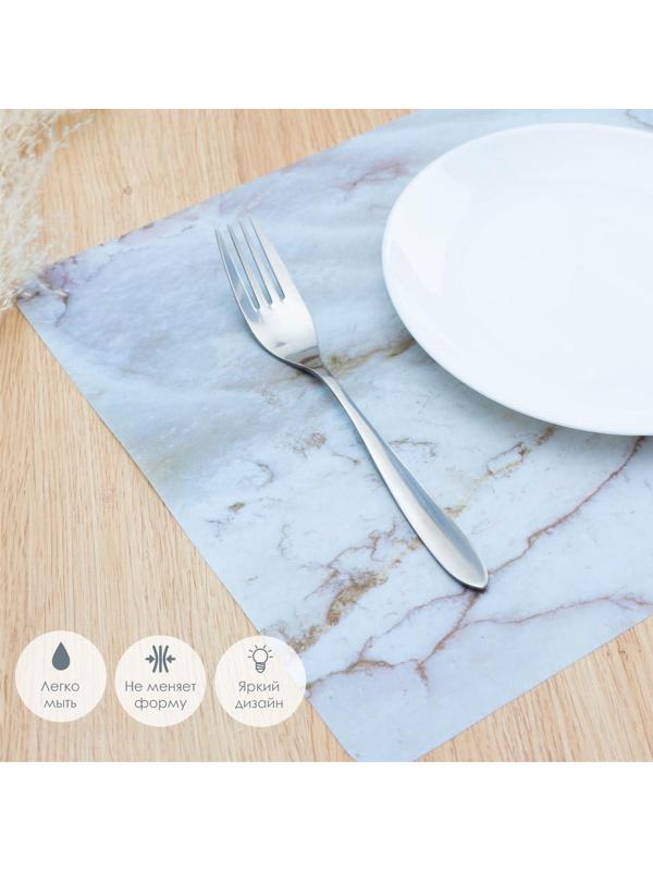 Салфетка сервировочная на стол «Мрамор», 43×28 см, цвет серый