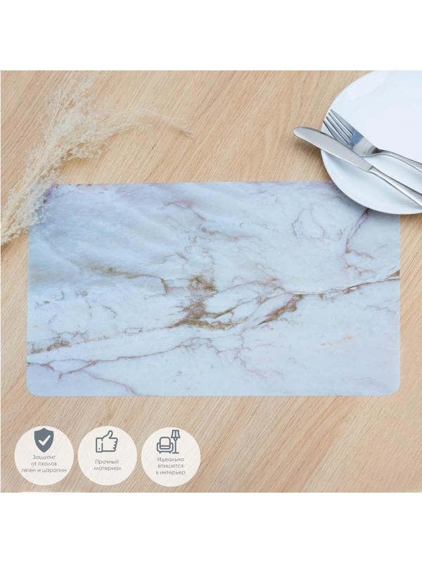 Салфетка сервировочная на стол «Мрамор», 43×28 см, цвет серый