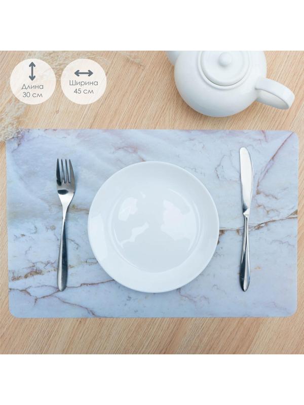 Салфетка сервировочная на стол «Мрамор», 43×28 см, цвет серый