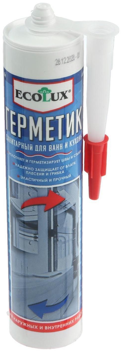 Герметик ECOLUX, акриловый, санитарный, белый, 290 мл